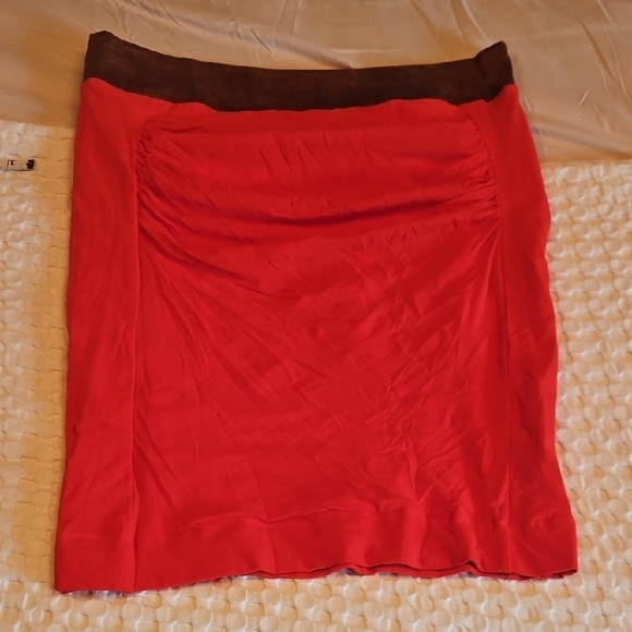emma Dresses & Skirts - Elegant Red and Brown Emma Women's Skirt Size Lg